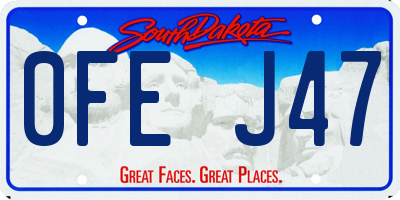 SD license plate 0FEJ47