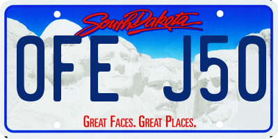 SD license plate 0FEJ50
