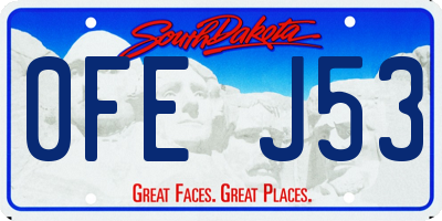 SD license plate 0FEJ53