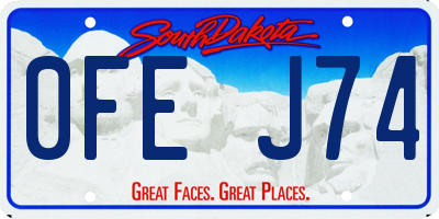 SD license plate 0FEJ74