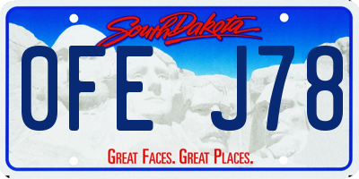 SD license plate 0FEJ78