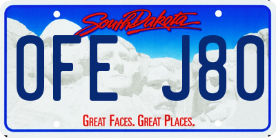 SD license plate 0FEJ80