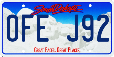 SD license plate 0FEJ92
