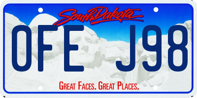 SD license plate 0FEJ98