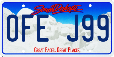 SD license plate 0FEJ99