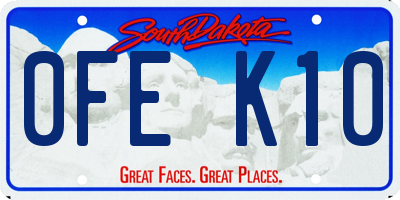 SD license plate 0FEK10
