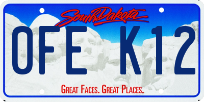 SD license plate 0FEK12