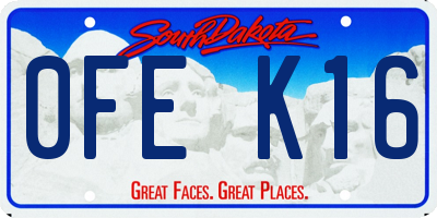 SD license plate 0FEK16