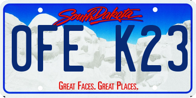SD license plate 0FEK23
