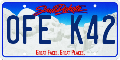 SD license plate 0FEK42