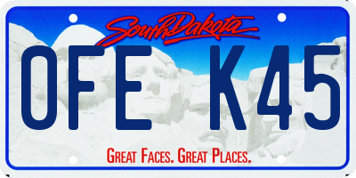 SD license plate 0FEK45