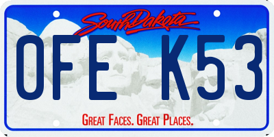 SD license plate 0FEK53