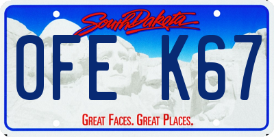 SD license plate 0FEK67