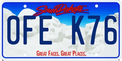 SD license plate 0FEK76