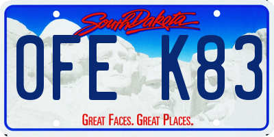 SD license plate 0FEK83