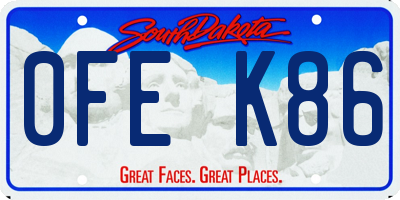 SD license plate 0FEK86