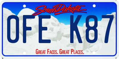 SD license plate 0FEK87