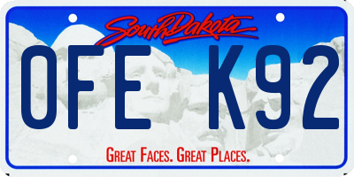 SD license plate 0FEK92