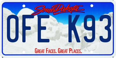 SD license plate 0FEK93