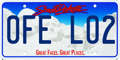 SD license plate 0FEL02