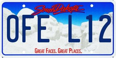 SD license plate 0FEL12