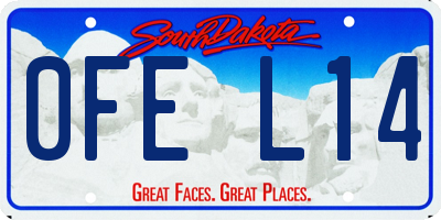 SD license plate 0FEL14
