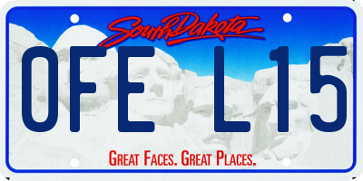 SD license plate 0FEL15