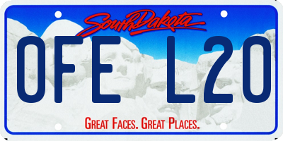SD license plate 0FEL20