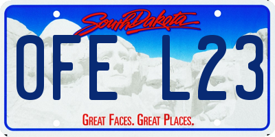 SD license plate 0FEL23