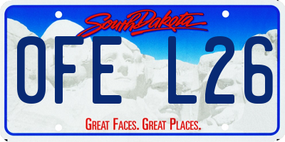 SD license plate 0FEL26