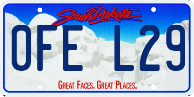 SD license plate 0FEL29