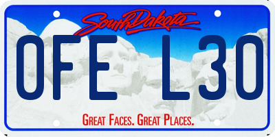 SD license plate 0FEL30