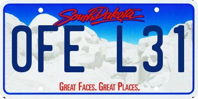 SD license plate 0FEL31