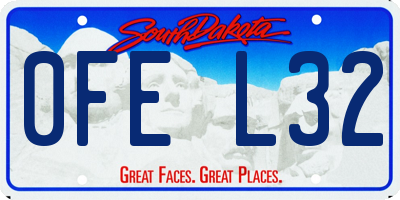 SD license plate 0FEL32