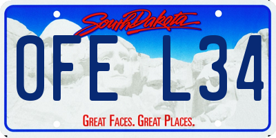 SD license plate 0FEL34