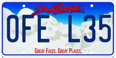SD license plate 0FEL35