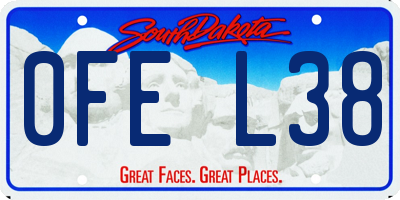 SD license plate 0FEL38