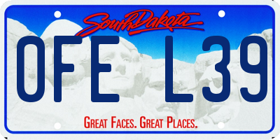 SD license plate 0FEL39