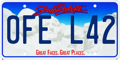 SD license plate 0FEL42