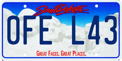 SD license plate 0FEL43