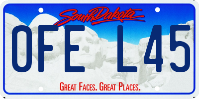 SD license plate 0FEL45