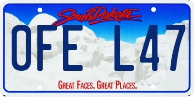 SD license plate 0FEL47