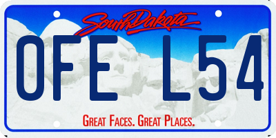 SD license plate 0FEL54