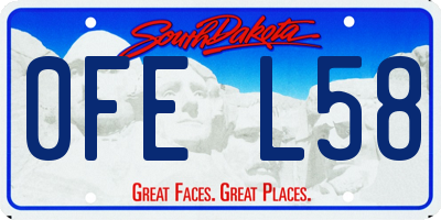 SD license plate 0FEL58
