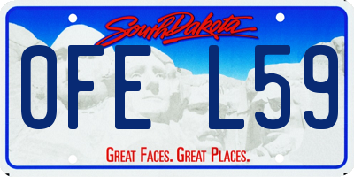 SD license plate 0FEL59