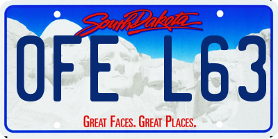 SD license plate 0FEL63