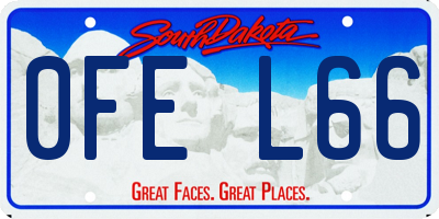 SD license plate 0FEL66