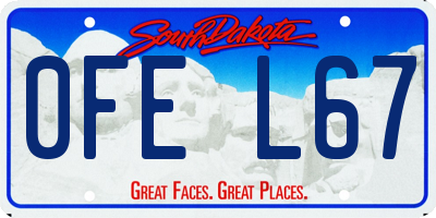 SD license plate 0FEL67