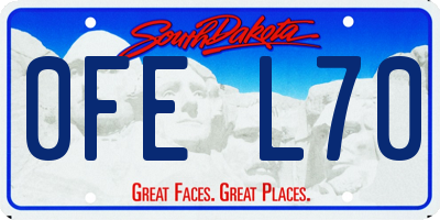 SD license plate 0FEL70
