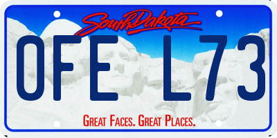 SD license plate 0FEL73